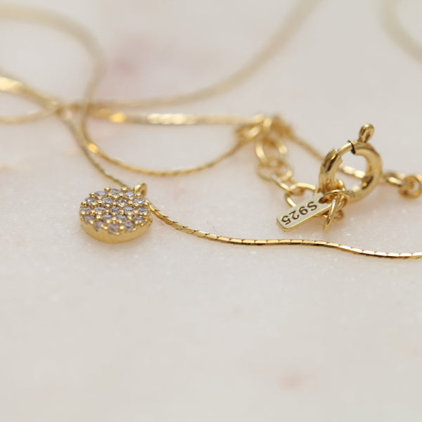 origami jewellery CZ Tiny Circle Necklace