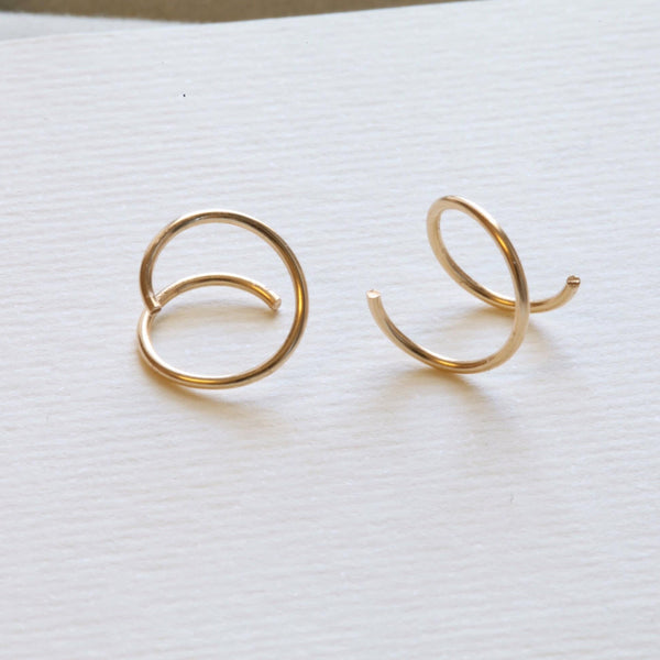 origami jewellery Double Hoop Twist Earrings