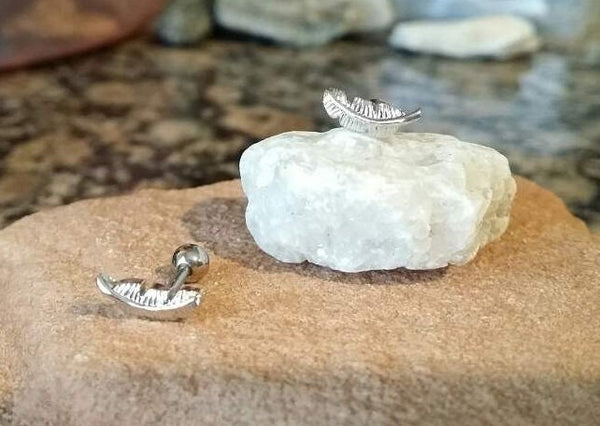 Origami Jewellery Feather Cartilage Earring