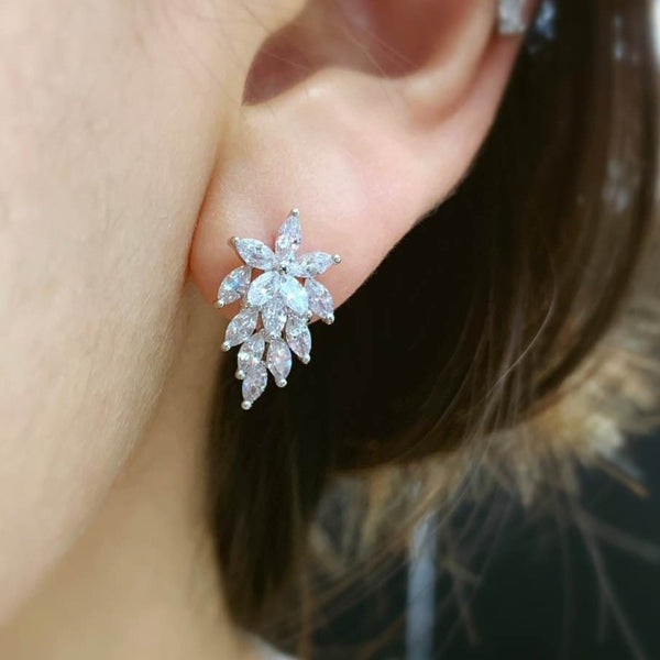 Origami Jewellery Flower Dangle Studs