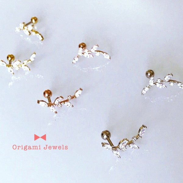 Origami Jewellery Flower Ear Climbers