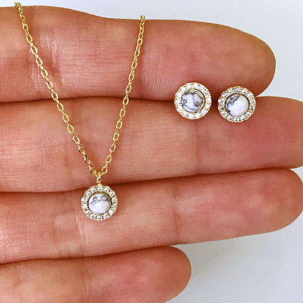 origami jewellery Gemstone Floating Necklace