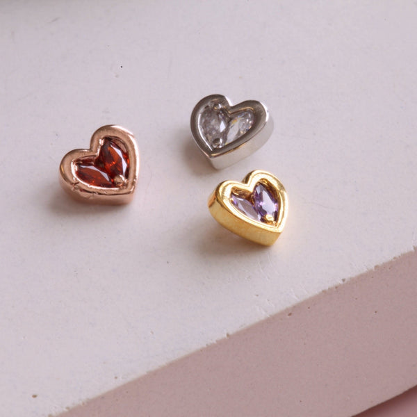 Origami Jewellery Gemstone Heart Earring