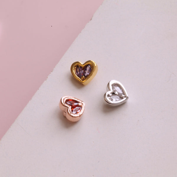 Origami Jewellery Gemstone Heart Earring