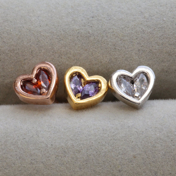 origami jewellery Gemstone Heart Earring