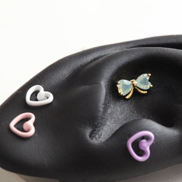 Origami Jewellery Hallow Heart Cartilage Earrings
