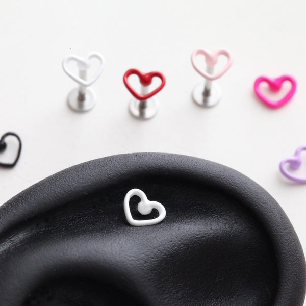origami jewellery Hallow Heart Cartilage Earrings