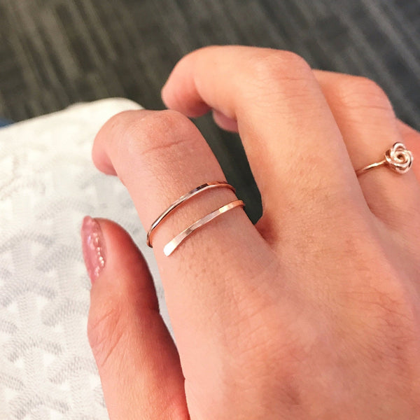 Origami Jewellery Hammer Finished Wire Ring