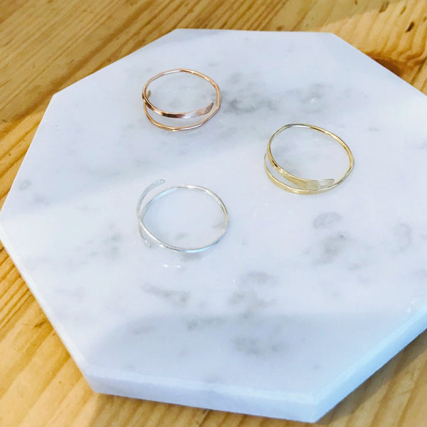 Origami Jewellery Hammer Finished Wire Ring