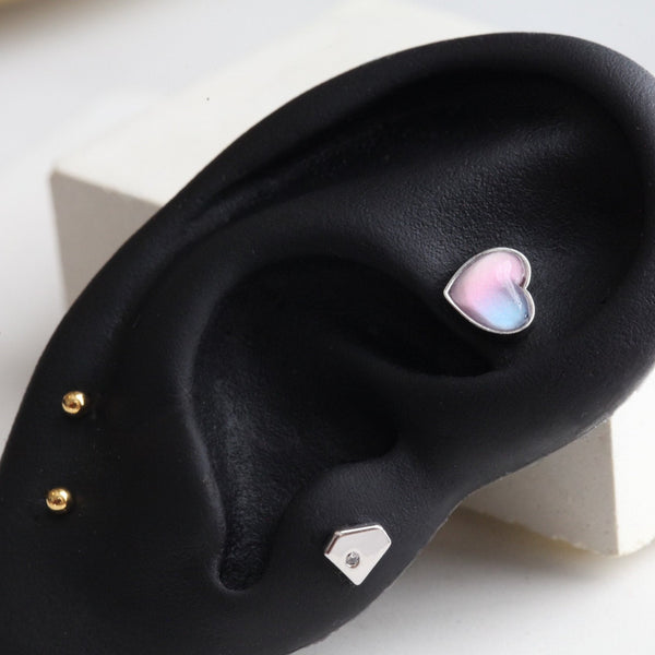 Origami Jewellery Heart Bubble Cartilage Earrings