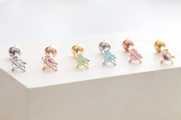 Origami Jewellery Heart Planet Studs