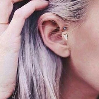 Origami Jewellery Heart Tragus Earring