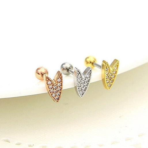 origami jewellery Heart Tragus Earring