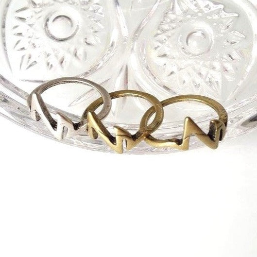 origami jewellery Heartbeat Midi Ring