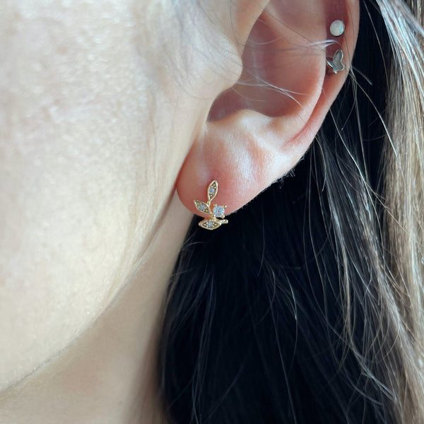 Origami Jewellery Intricate Leaf Hoop