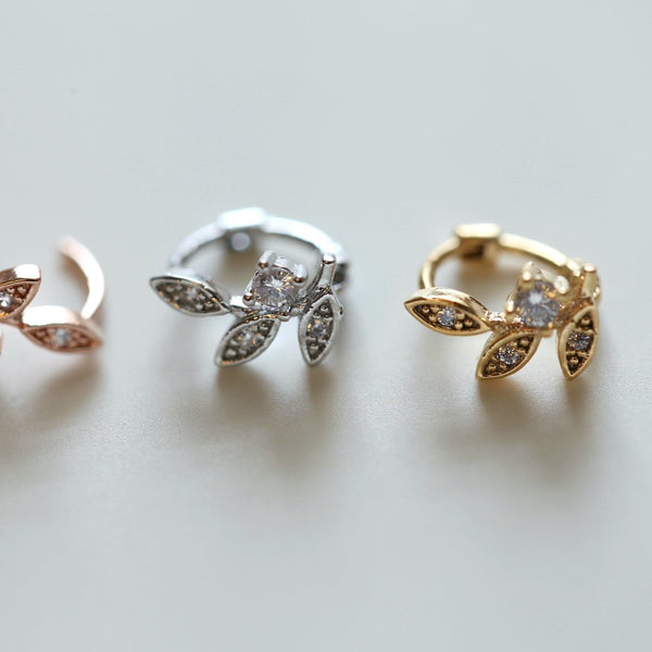 origami jewellery Intricate Leaf Hoop