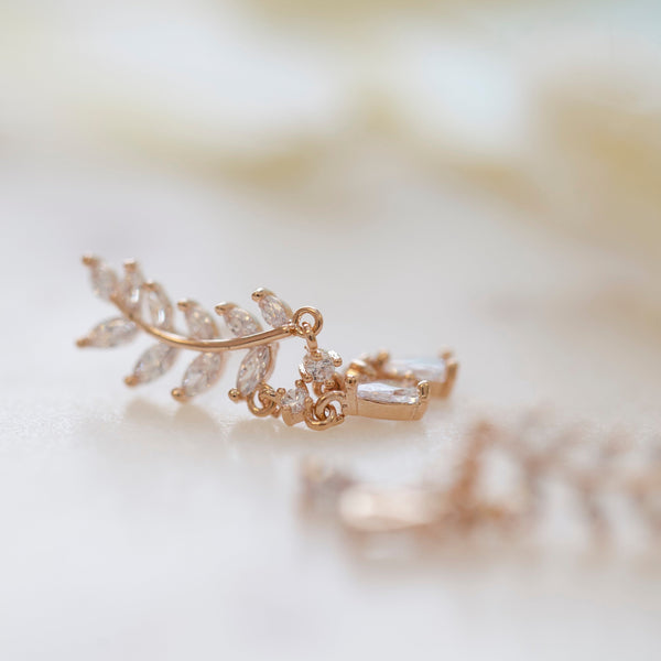 Origami Jewellery Leaf Ear Jacket Dangle Earring