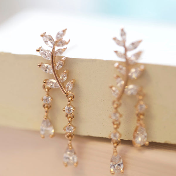 Origami Jewellery Leaf Ear Jacket Dangle Earring