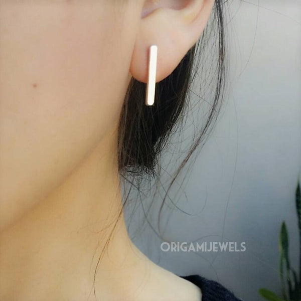 origami jewellery Long Bar Cartilage Earring