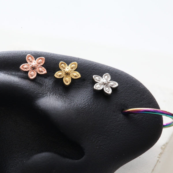 Origami Jewellery Matte Flower Cartilage Stud