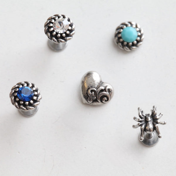 Origami Jewellery Medieval Silver Heart Studs