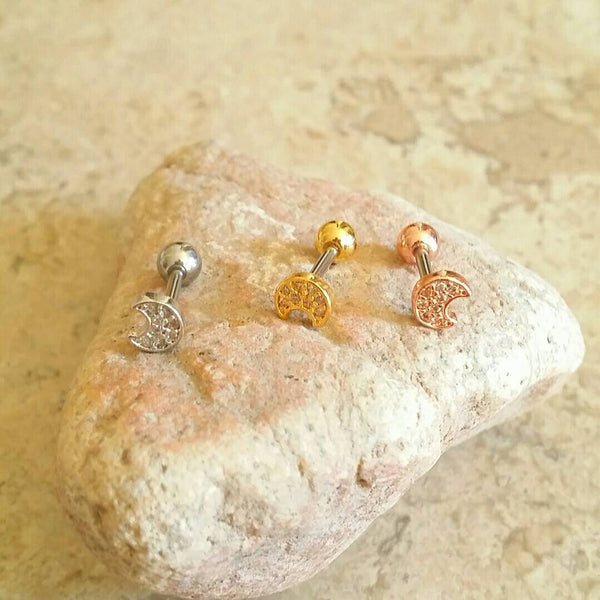 Origami Jewellery Moon Cartilage Earring