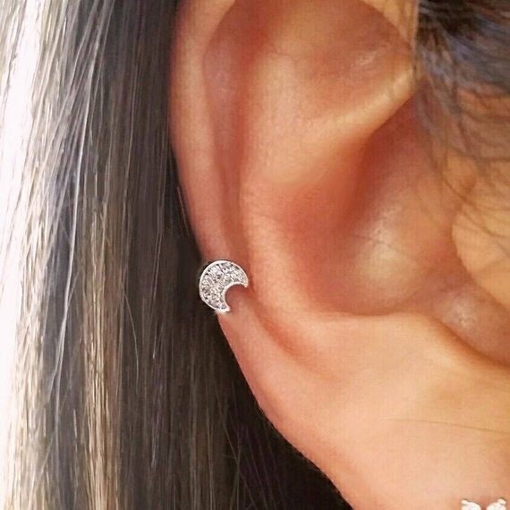 Origami Jewellery Moon Cartilage Earring