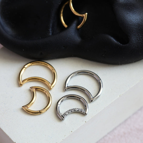 Origami Jewellery Moon Clicker Hoop