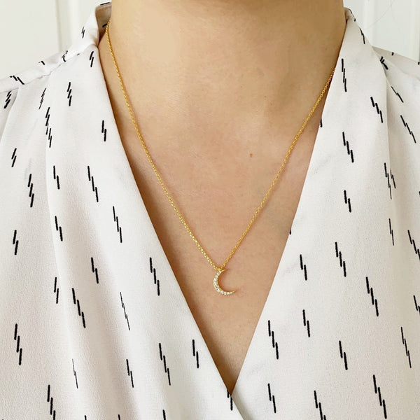 origami jewellery Moon Necklace