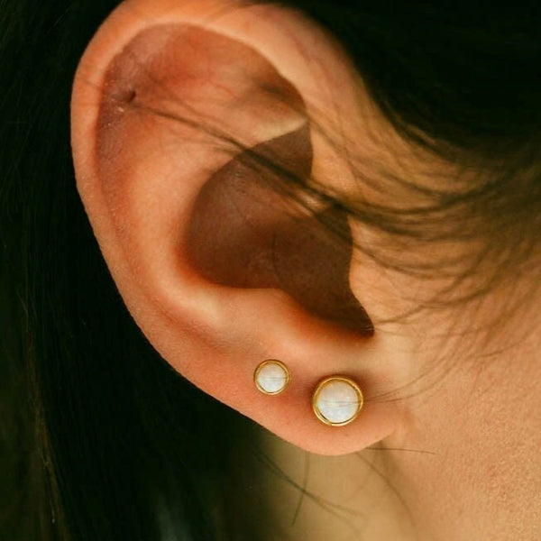 Origami Jewellery Opal Moon Earring