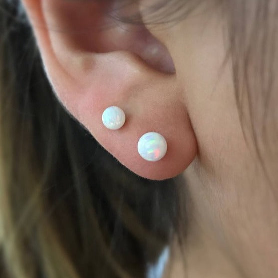 origami jewellery Opal Stud Earrings
