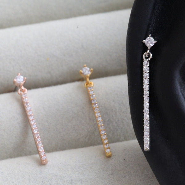 Origami Jewellery Pave Bar Dangle Earring