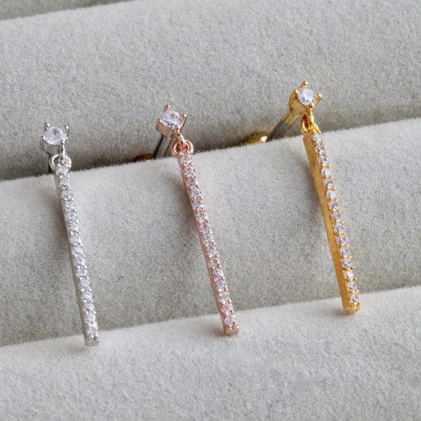 origami jewellery Pave Bar Dangle Earring