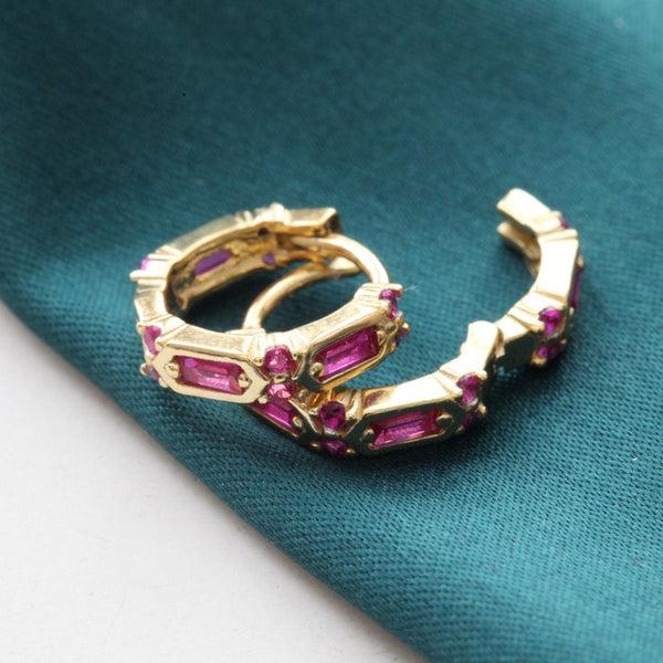 Origami Jewellery Pave Delicate Gold Hoops