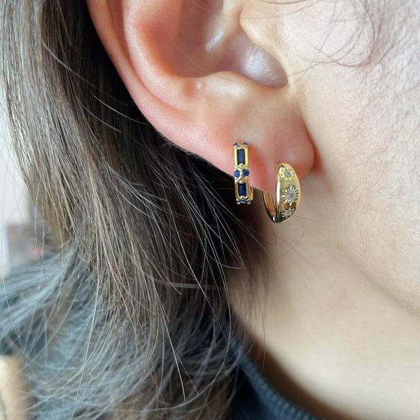 Origami Jewellery Pave Delicate Gold Hoops
