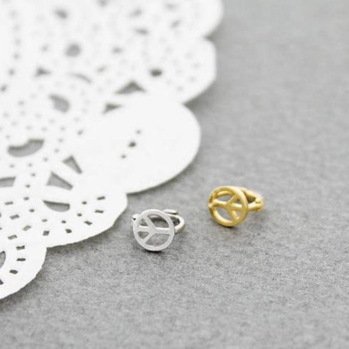 Origami Jewellery Peace Sign Hoop