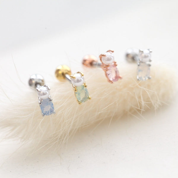 Origami Jewellery Pearl Bear Earring