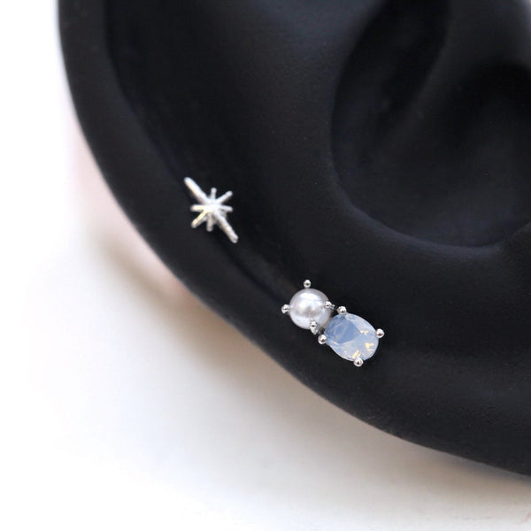 Origami Jewellery Pearl Bear Earring