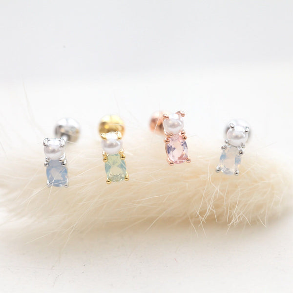 origami jewellery Pearl Bear Earring