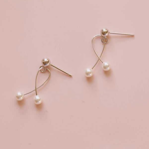 Origami Jewellery Pearl Cherry Earrings