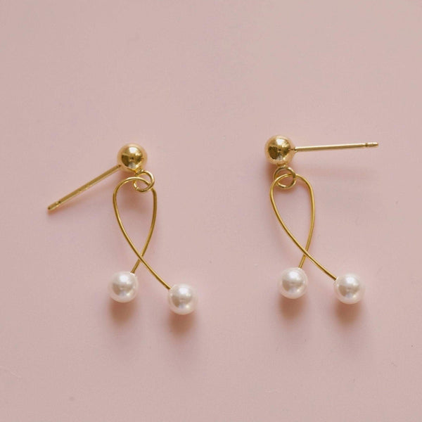 origami jewellery Pearl Cherry Earrings