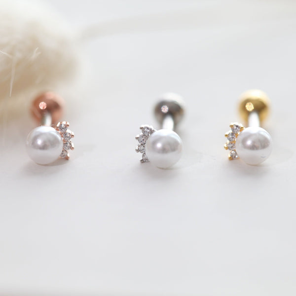 Origami Jewellery Pearl Crown Stud Earring