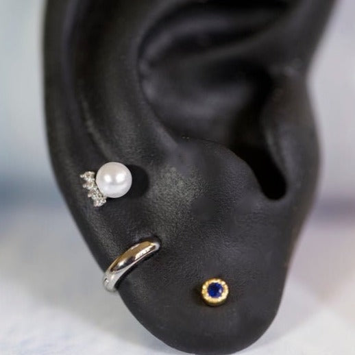 Origami Jewellery Pearl Crown Stud Earring
