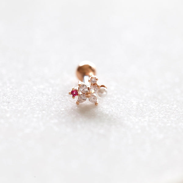 Origami Jewellery Pearl Flower Earring