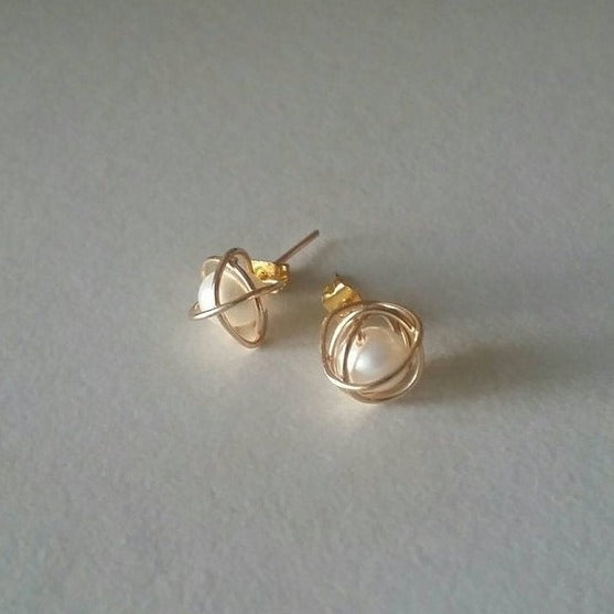 Origami Jewellery Pearl Knot Earrings