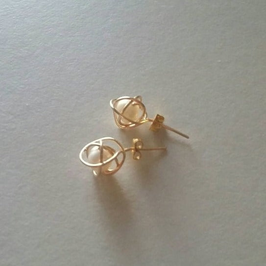 Origami Jewellery Pearl Knot Earrings