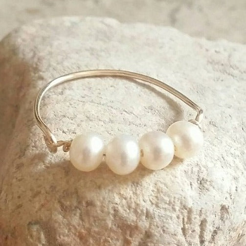 origami jewellery Pearl Line Ring