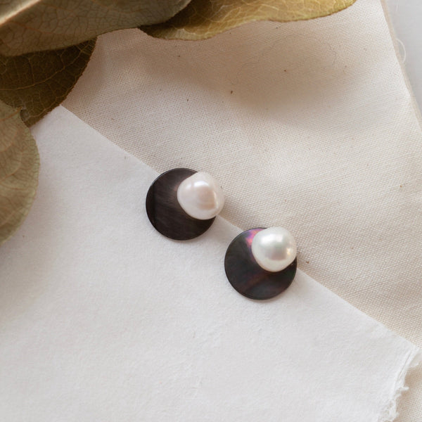 Origami Jewellery Pearl Shell Earrings