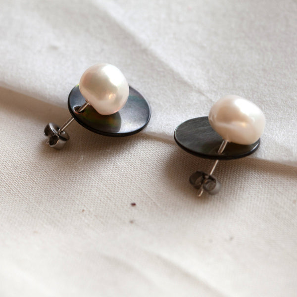 Origami Jewellery Pearl Shell Earrings