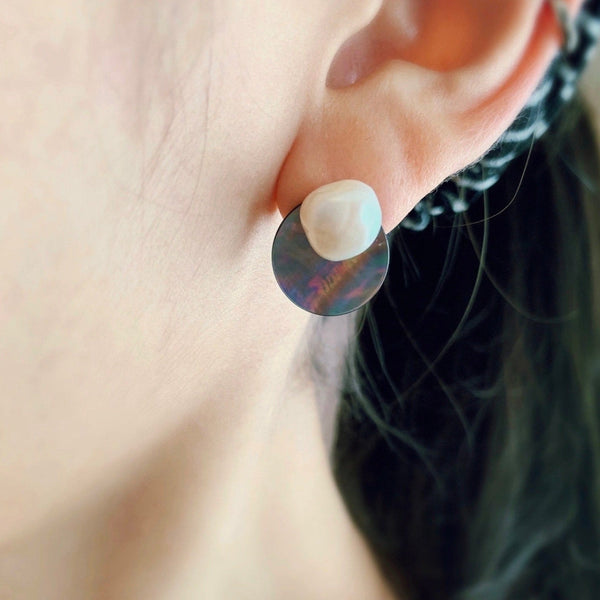 origami jewellery Pearl Shell Earrings